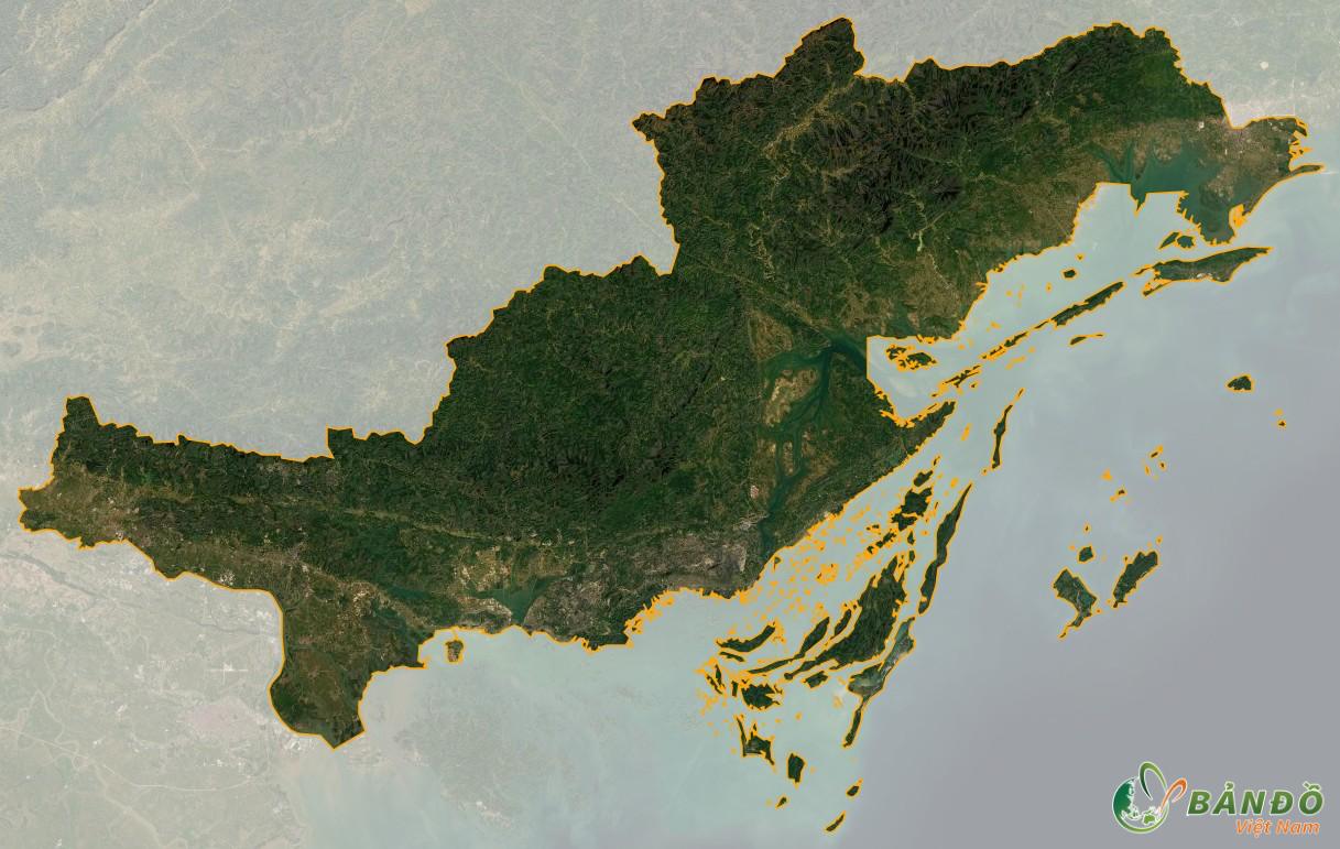 Bản đồ tỉnh Quảng Ninh ở trên vệ tinh