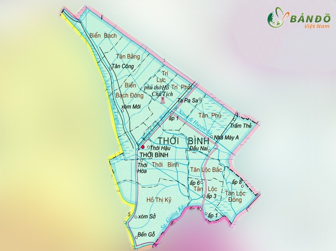Bản đồ hành chính huyện Thới Bình