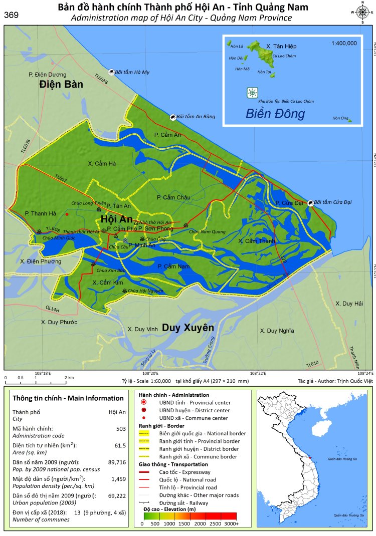 Bản đồ hành chính thành phố Hội An