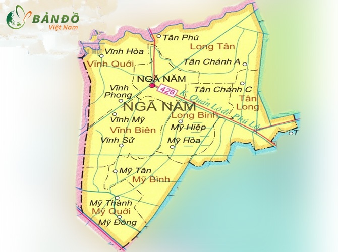 Bản đồ hành chính Thị xã Ngã Năm
