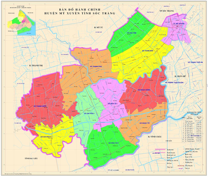Bản đồ hành chính Huyện Mỹ Xuyên