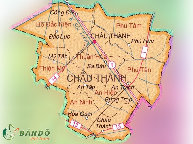 Bản đồ hành chính Huyện Châu Thành