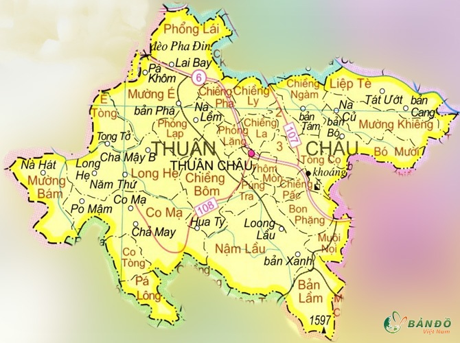 Bản đồ hành chính Huyện Thuận Châu