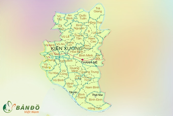 Bản đồ hành chính huyện Kiến Xương