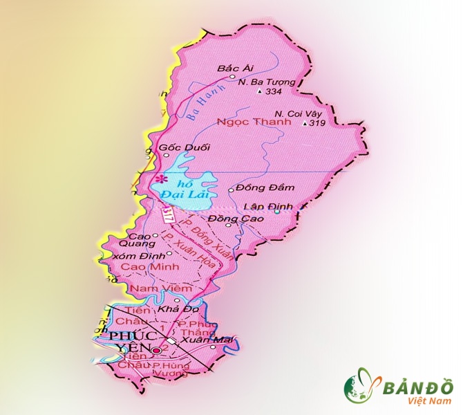 Bản đồ hành chính các phường tại thành phố Phúc Yên