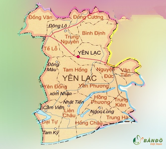 Bản đồ hành chính các xã tại huyện Yên Lạc