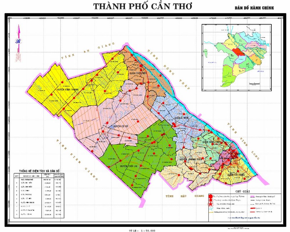 Bản đồ hảnh chính thành phố Cần Thơ