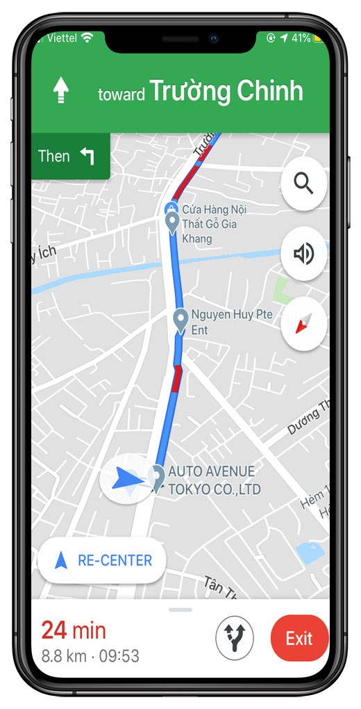 Bản đồ hướng dẫn trên ứng dụng Grab Driver