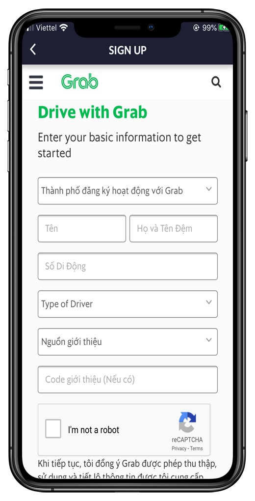 Dễ dàng đăng ký trở thành đối tác của Grab