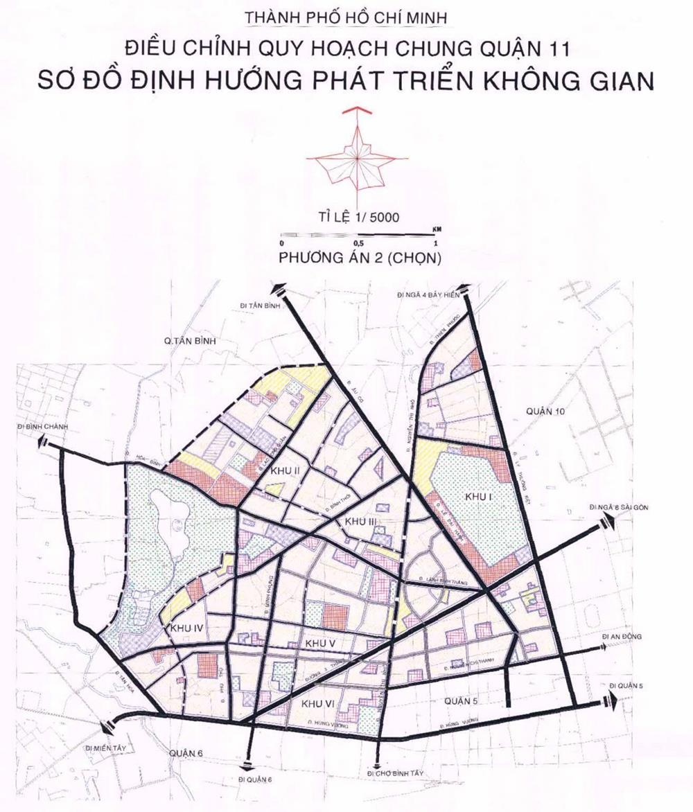 Sơ đồ định hướng không gian Quận 11