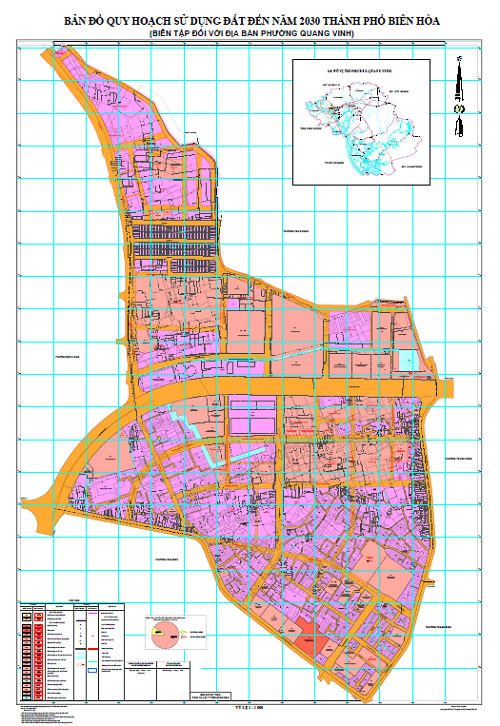 Bản đồ quy hoạch sử dụng đất Phường Quang Vinh tại TP Biên Hoà đến năm 2030