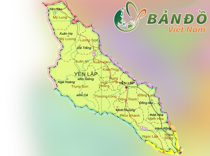 Bản đồ hành chính các xã tại huyện Yên Lập
