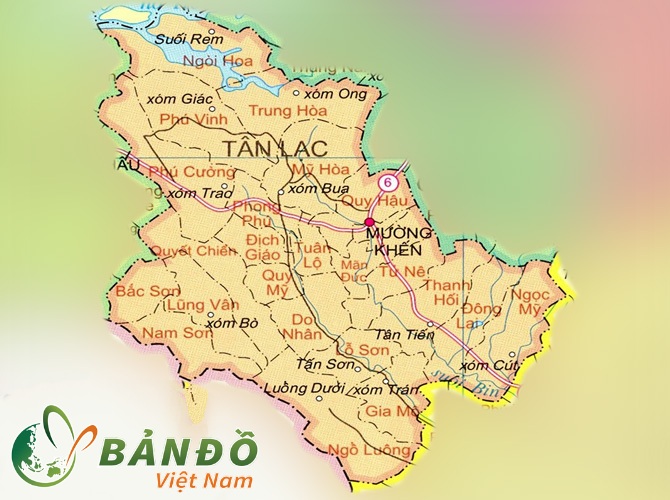 Bản đồ hành chính huyện Tân Lạc