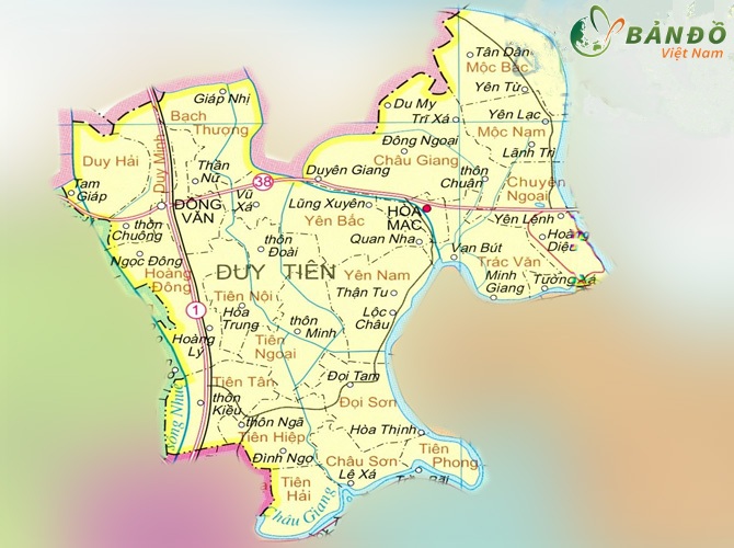 Bản đồ thị xã Duy Tiên