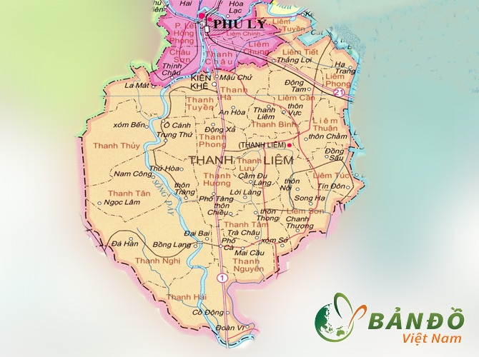 Bản đồ huyện Thanh Liêm