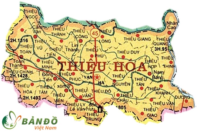 Bản đồ hành chính huyện Hoằng Hóa
