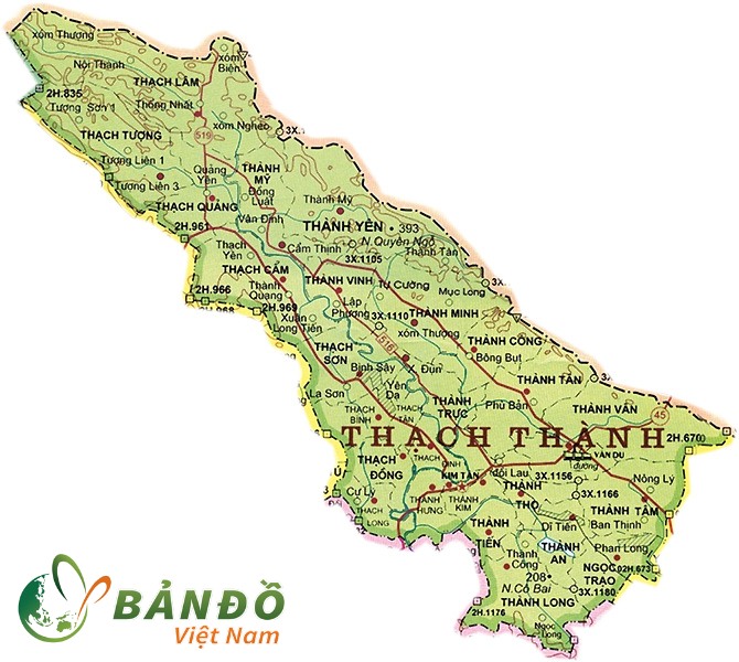 Bản đồ hành chính huyện Thạch Thành