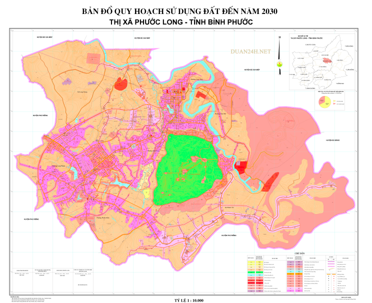 Bản đồ quy hoạch sử dụng đất Thị xã Phước Long đến năm 2030