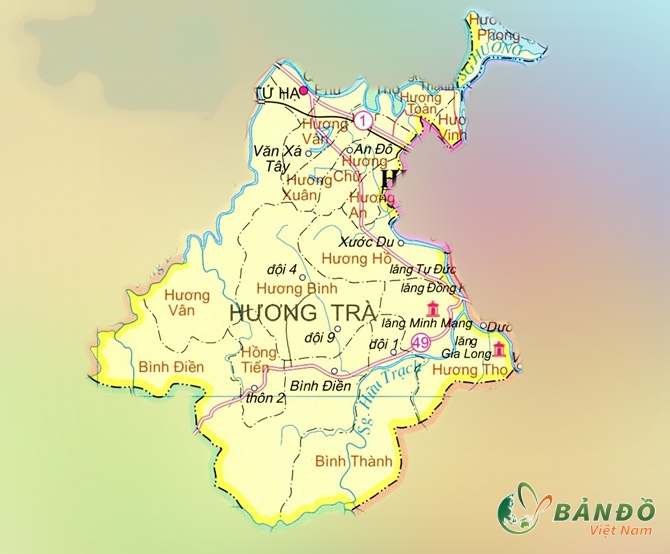 Bản đồ thị xã Hương Trà