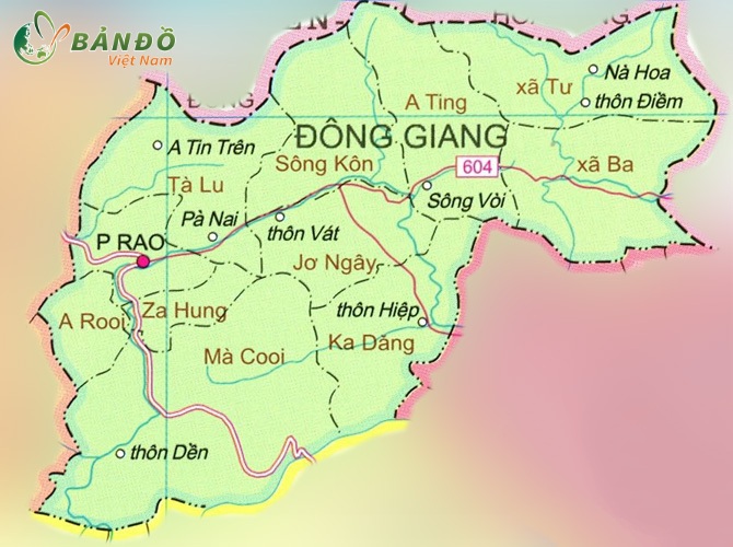 Bản đồ huyện Đông Giang
